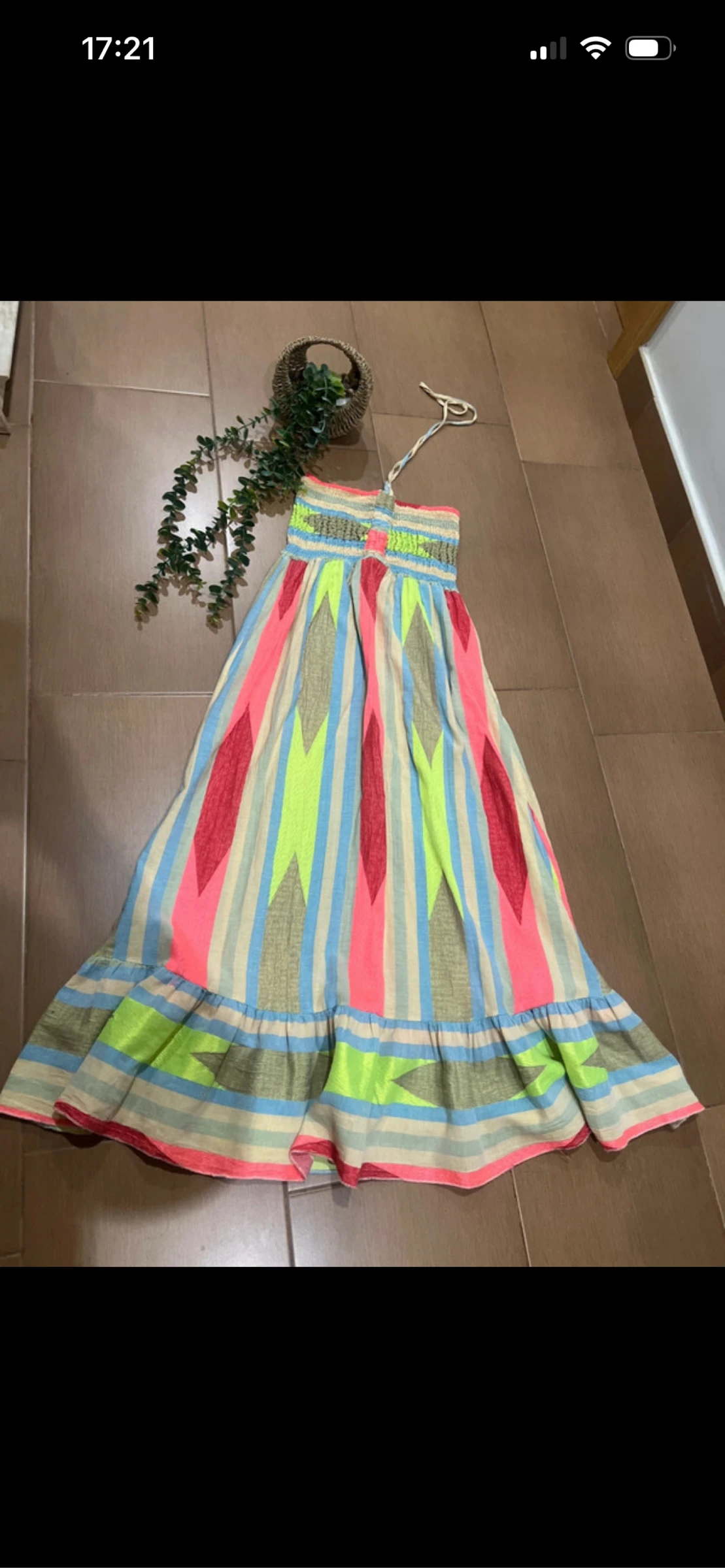Vestido étnico colores vibrantes flúor